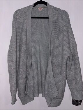 Mossimo Supply Co. Light Gray Open-Front Knit Cardigan